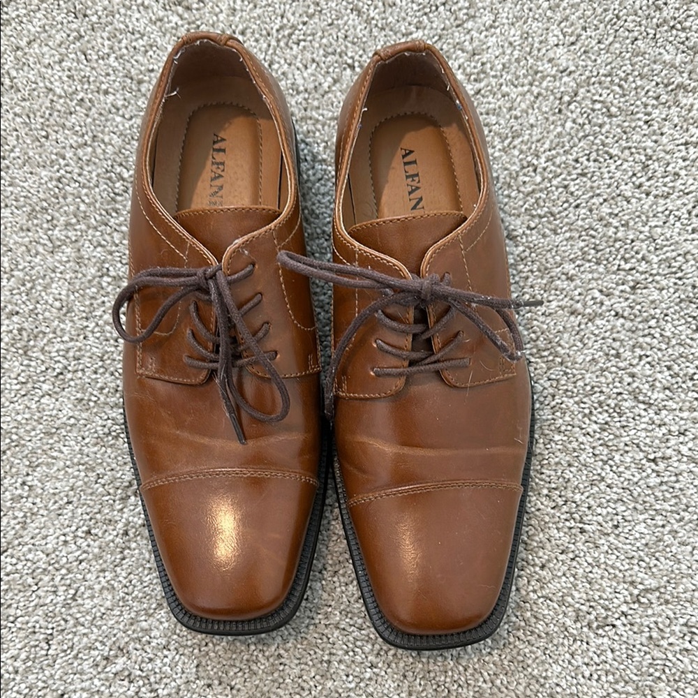 Alfani Brown Leather Oxford Shoes